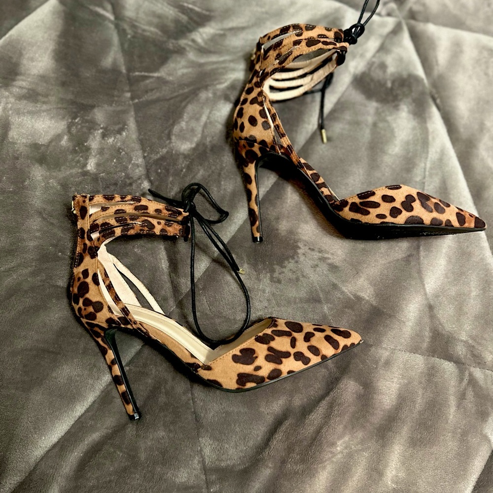 Leopard Print Stiletto Heels- Size 8.5